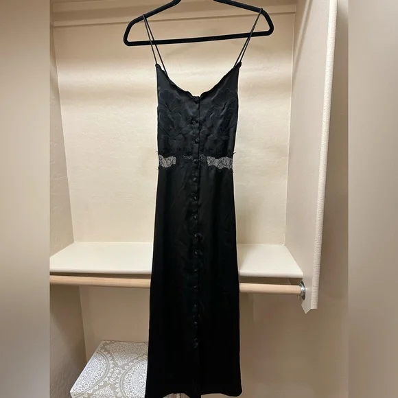 Zara | Dresses | Zara Black Lace Midi Dress Size M | Poshmark